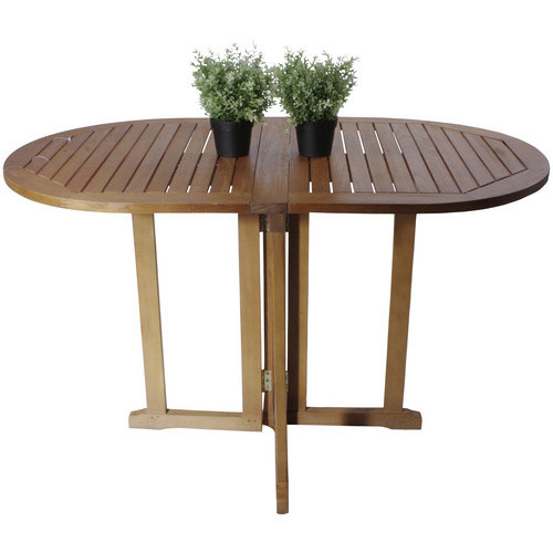 Garden Pleasure Balkontisch Baltimore aus geöltem Eukalyptus-Holz, oval und klappbar, braun, B/T/H: 120 x 70 x 73 cm - Bild 2