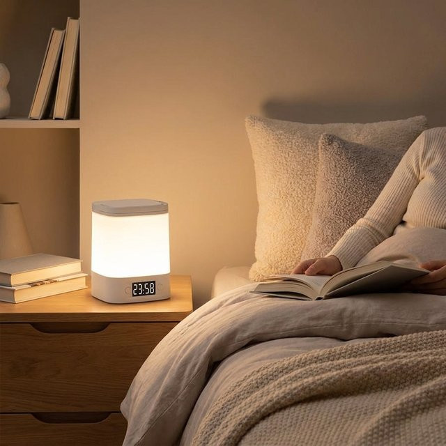GGBEE Wiederaufladbare LED-Nachtlampe in Weiß mit dimmbarer Helligkeit und Touch-Bedienung für Babyzimmer und Schlafzimmer via USB - Bild 1