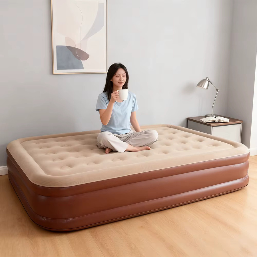 Hlamder Luftmatratze mit eingebauter Pumpe als aufblasbares Luftbett für Camping und Gäste - Bild 2