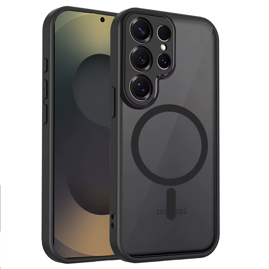 Magnetische transparente Handyhülle für Samsung Galaxy S25 S24 S23 S22 Ultra Plus FE in Schwarz Matt mit kabelloser Ladefunktion - Bild 7