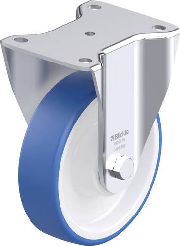 Blickle BH-POTHS 160K Stahlblech-Bockrolle in Blau und Weiß mit 160 mm Rad-Durchmesser und 400 kg Tragfähigkeit - Bild 1