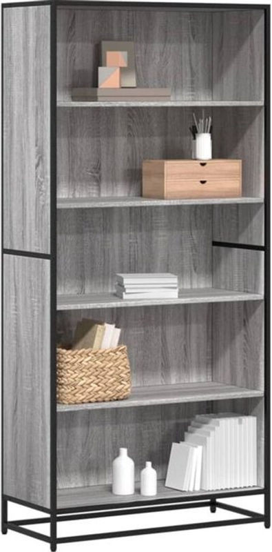 VIDAXL Bücherregal in Grau im Industrial Design aus Holzwerkstoff und Metall, B: 80,5 cm, T: 35 cm, H: 170,5 cm - Bild 1