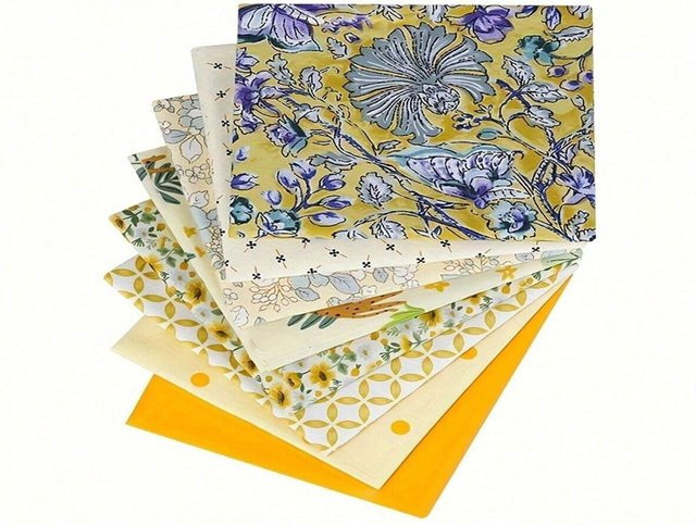 8er Set bunte Stoffquadrate für Patchwork und DIY-Bastelarbeiten, B/H: 20 x 25 cm - Bild 1