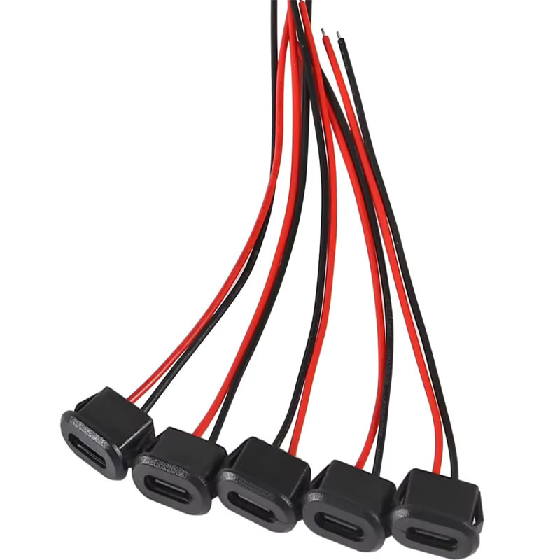 AOKIN 10er Set USB-C Weibliche 2Pin Buchsen für Schnelles Laden in Schwarz - Bild 3