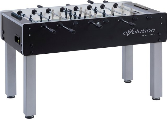 Garlando Tischfußball Kickertisch G-500 Evolution in Schwarz/Silber mit Teleskopstangen - Bild 1