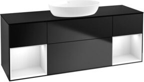 V&B Waschtischunterschrank Finion in Weiß und Schwarz lackiert, Breite: 160 cm, Tiefe: 50,1 cm, Höhe: 50,1 cm - Bild 1