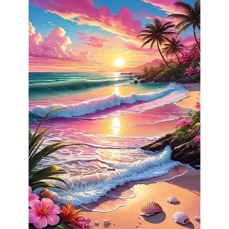 Momoart Diamantmosaik Meer Landschaft, DIY Stickerei - Bild 4