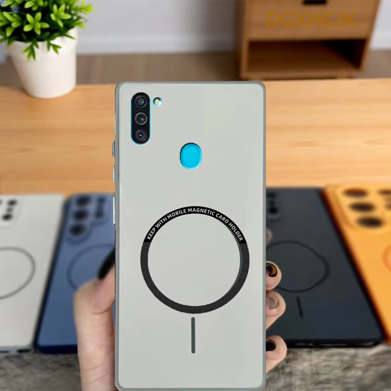 Stoßfeste magnetische Handyhülle für Samsung Galaxy A11 und Galaxy M11 mit harter Silikon-Rückseite in Multicolor und Blau - Bild 1