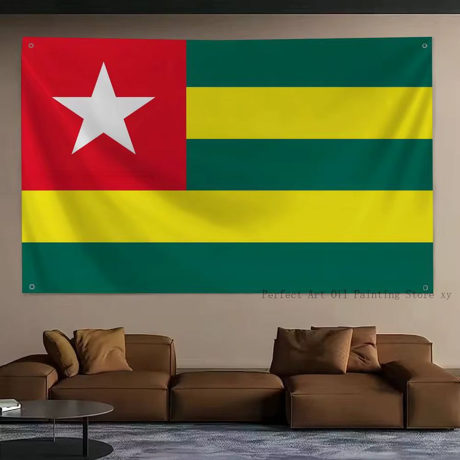 Togo-Flagge aus Polyester mit vier Löchern für Outdoor-Dekoration und Raumgestaltung - Bild 4