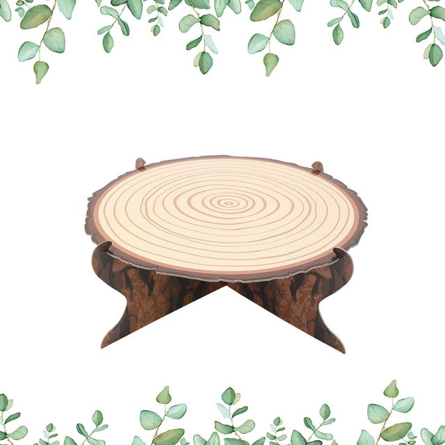 Wayfun Kuchenständer aus Holz in Braun, runder Cupcake-Halter im rustikalen Wald-Stil für Hochzeiten, Geburtstage und Partys - Bild 1