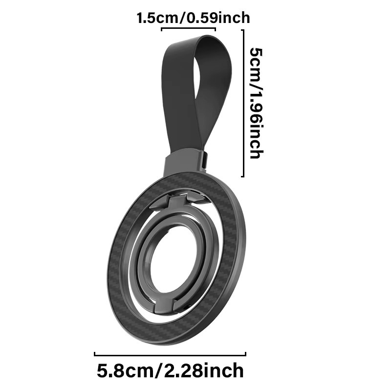 QGhappy Magnetische Handyhalterung mit Fingerring und Kohlefaser-Design für iPhone 17/16 und Samsung, Schwarz/Silber - Bild 5