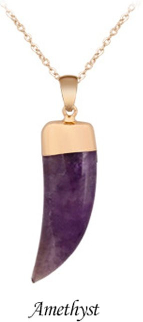 SANSWL Anhänger, Ochsenhornform, Achate, Messing, Gold, Unisex - Bild 1