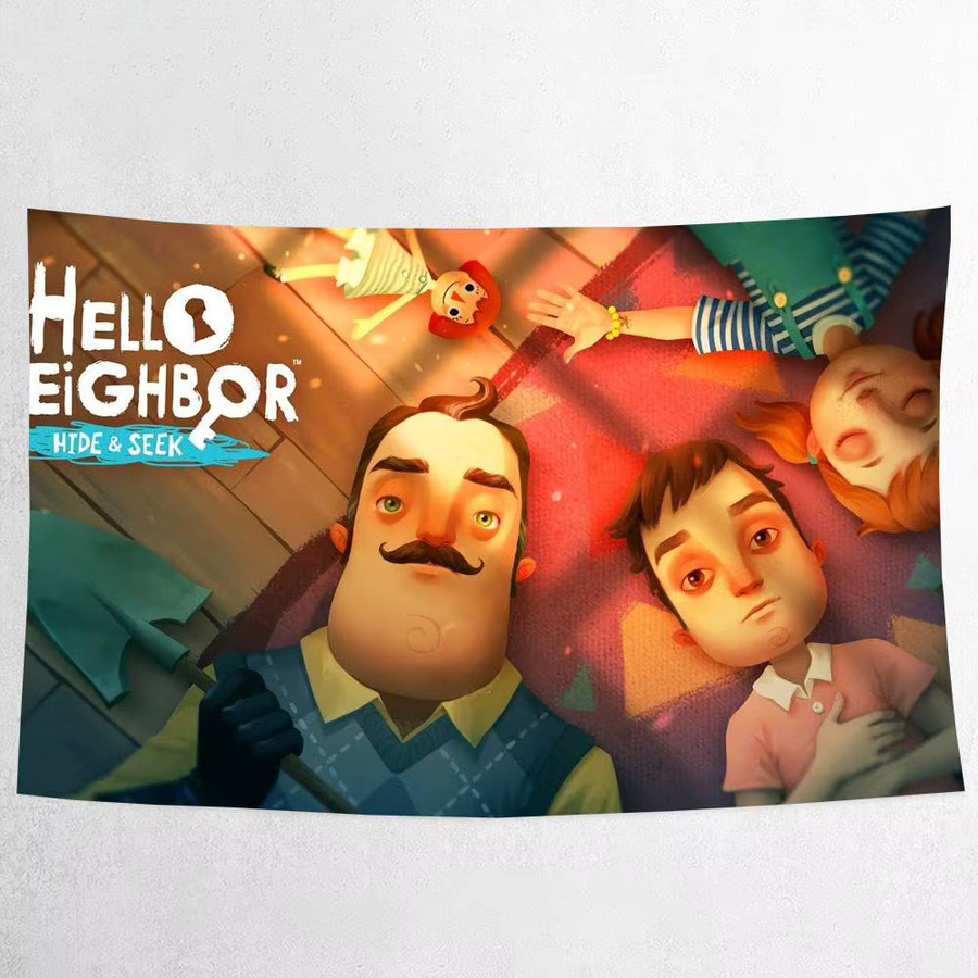 Mesuca Hello Neighbor Fotohintergrund aus Papier, Mehrfarbig, Breite: 70 cm, Höhe: 70 cm - Bild 3