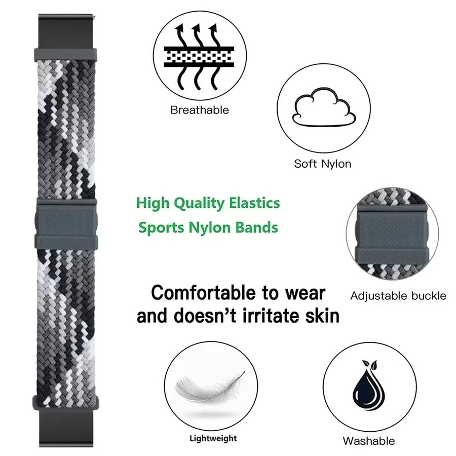 QCTOG Uhrenarmband Nylon, Textil/NATO, Bunt, Unisex, 22 26mm - Bild 5
