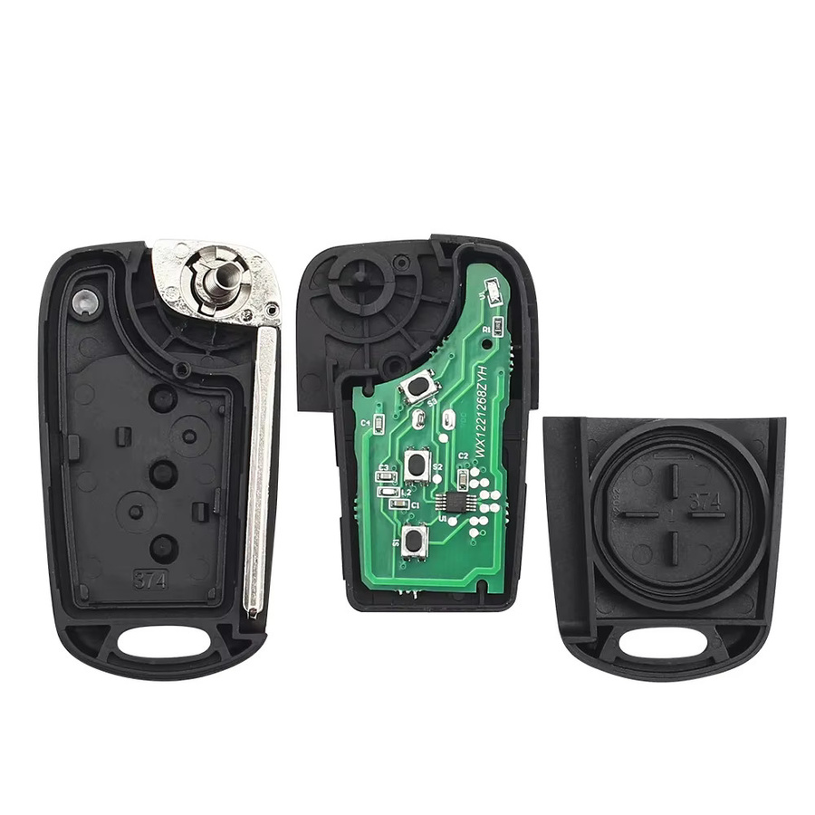 Keyyou Flip Fernbedienung Schlüssel mit 433MHz ID46 Chip für Hyundai i30, ix35 und Kia Rio, Samen, Sportage, Picanto, 3 Tasten, Schwarz - Bild 2