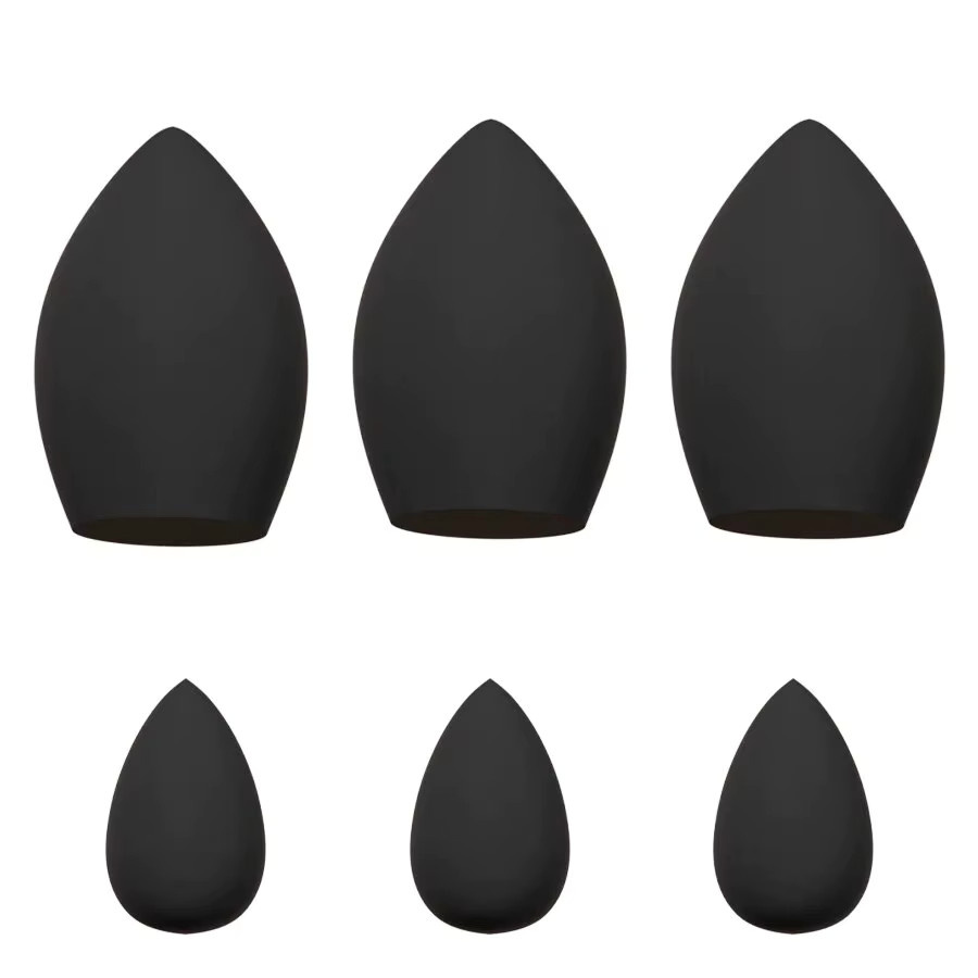 6er-Set Make-up-Schwamm, Schwarz, Oliven- und Wassertropfen-Design - Bild 3