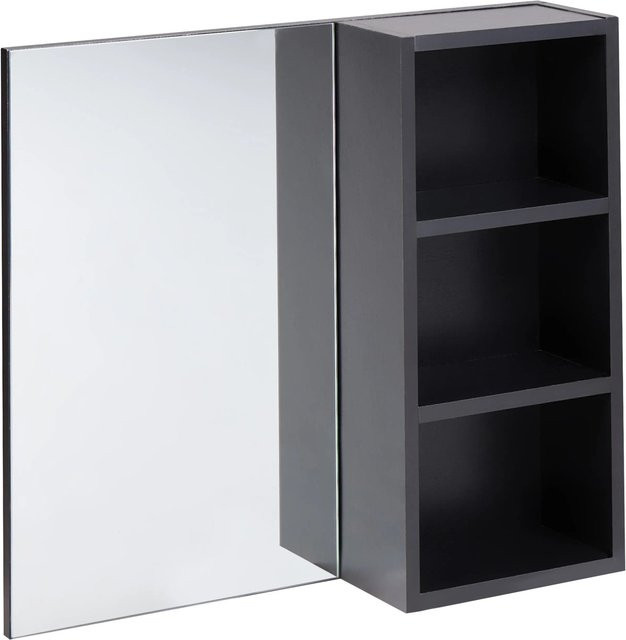 Beliani Bad-Spiegelschrank JOINVILLE in Schwarz mit Glastüren, Wandmontage, B/T/H: 60 x 14 x 54 cm - Bild 1