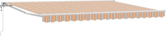 vidaXL Elektrische Ausziehbare Markise mit Semi-Cassette in Orange aus Polyester, Breite: 350 cm, Tiefe: 500 cm - Bild 1