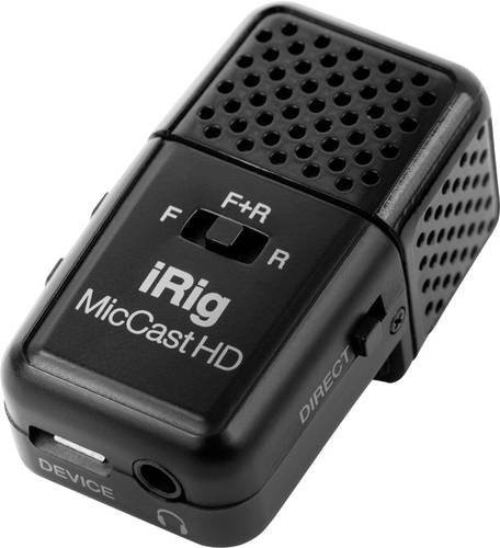 IK Multimedia iRig Mic Cast HD Ansteck-Kondensatormikrofon für Lightning, USB-C und Micro-USB in Schwarz und Gold - Bild 1