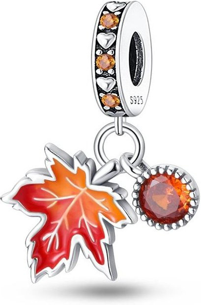 Anhänger 925 Silber, Eichhörnchen, Ahornblatt, Kürbis, Damen - Bild 1