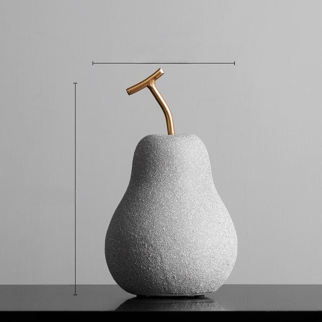 Nordische Keramik-Fruchtornamente Birne in modernem Design für deine Dekoration, Höhe: 15,0 cm, Breite: 11,0 cm - Bild 1