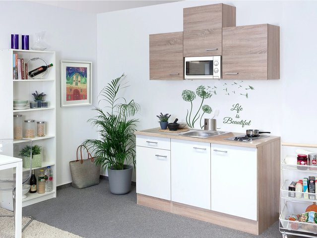 Flex-Well Singleküche Florida 150 cm in Eiche und Weiß - Bild 1