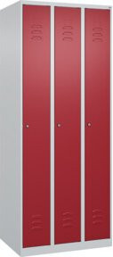 C+P Spind Classic PLUS Spind mit 3 Abteilen, Stahlkonstruktion, Zylinderschloss und 3 Garderobenhaken, B/T/H: 75 x 50 x 185 cm - Bild 1