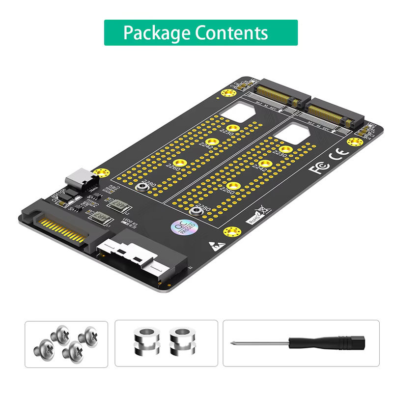 T.F.SKYWINDINTL Dualer 2X M.2 NVMe SSD zu Slimline SFF-8654 8X Adapter in Schwarz für M.2 NVMe SSD Formate 2230/2242/2260/2280 - Bild 6