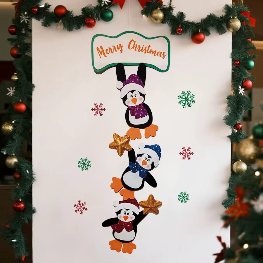 BRUP Weihnachts-Wandaufkleber aus PVC in Mehrfarbig mit Tier-Motiven für die festliche Dekoration von Fluren und Veranstaltungsorten - Bild 3