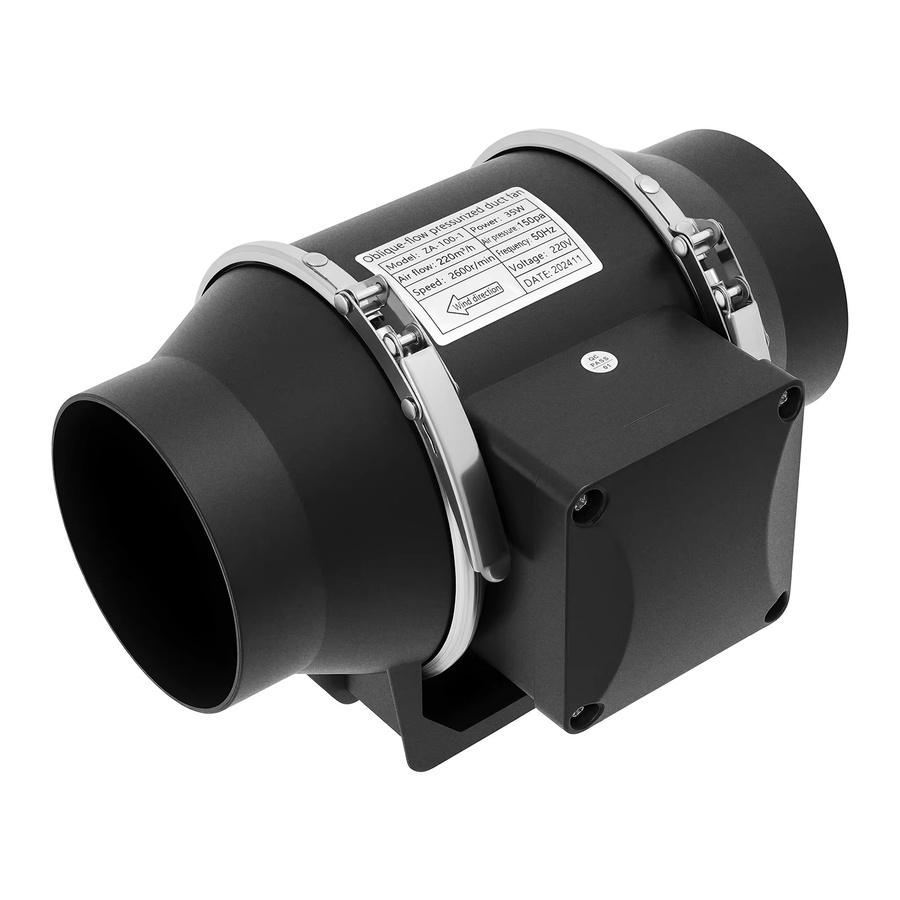 Bymaocar Abluftventilator für Rohrkanal-Lüftung in Schwarz, 4 Zoll, 220 V, Silent Pipe Extractor mit 220 m3/h und 150 Pa für Küche und Badezimmer - Bild 5