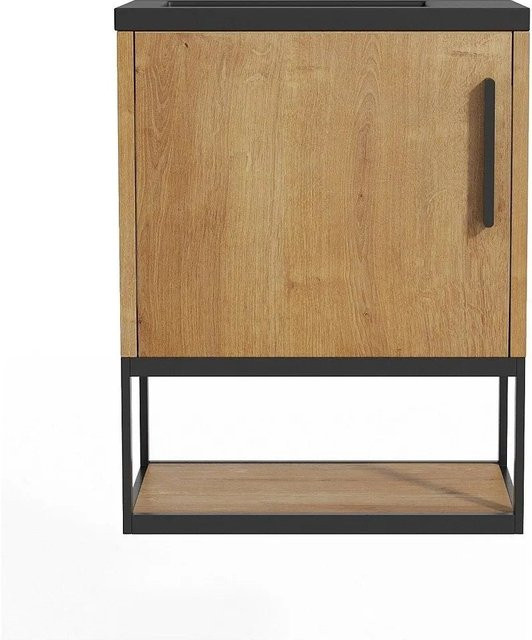 Vente-unique Möbel-Handwaschbecken Lopena in Schwarz und Naturholz, Breite: 40 cm - Bild 1