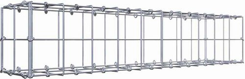 Gabiona Gabione aus Stahl mit C-Ring in Silbergrau, B/T/H: 100 x 20 x 20 cm, Maschenweite 10 x 10 cm - Bild 1