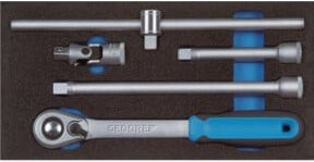 Gedore Zubehör für Steckschlüsseleinsätze 1/2 Zoll in Check-Tool-Modul, Silber - Bild 1