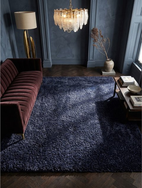 Hochflorteppich Kadima Design, modern, einfarbig, Blau, B: 240 cm, T: 340 cm, H: 3 cm - Bild 1