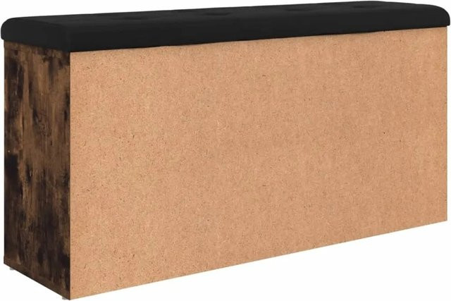 vidaXL Schuhbank aus Holzwerkstoff in Räuchereiche mit schwarzem Kunstleder, B/T/H: 102 x 32 x 50 cm - Bild 1