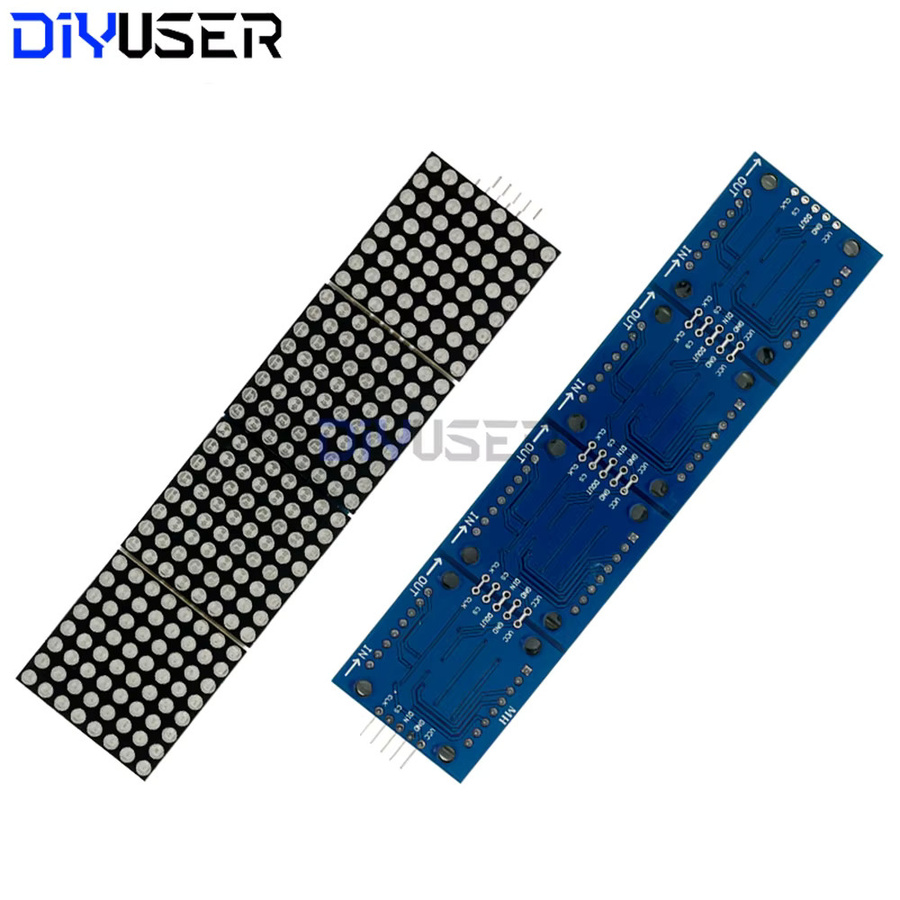 DIYUSER MAX7219 Dot-Matrix-Modul 4-in-1-Anzeige für Mikrocontroller mit 5P-Leitung in Rot, Grün und Blau - Bild 2