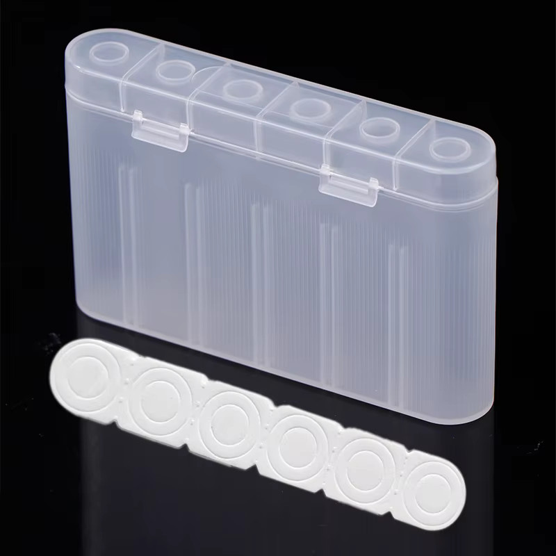 Wasserdichte Aufbewahrungsbox für 18650 Batterien mit 6 Slots, tragbarer Organizer und Schutzgehäuse, transparent - Bild 3