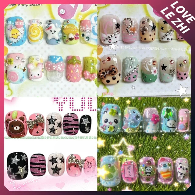 keeppley Press On Nails, 10 Stück, Cartoon Y2K, Glänzend, Unisex - Bild 1