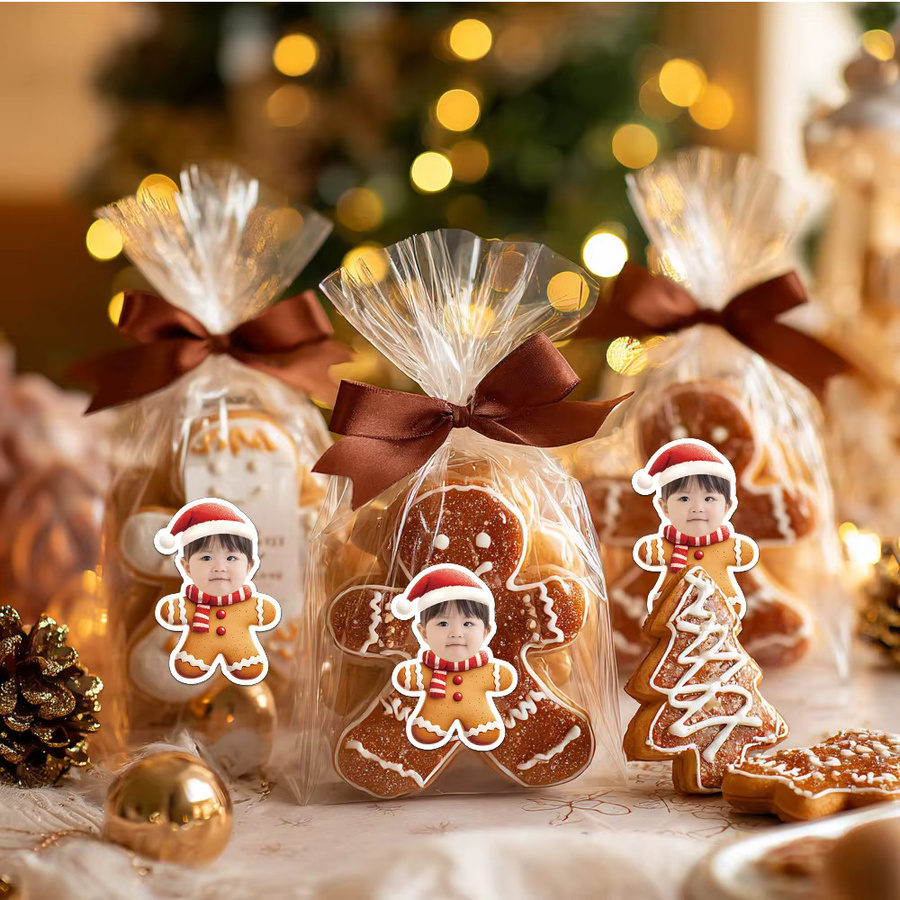 WEIGAO Weihnachtsdekoration Set mit Lebkuchenmann, Fotobanner und Kuchendekoration, Mehrfarbig - Bild 3