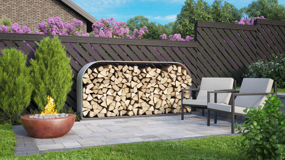 Vitavia Kaminholzregal Ardor 401 aus Aluminium, Farbe: blank, B/T/H: 210 x 40 x 100 cm - Bild 2