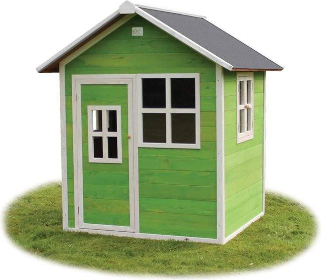 EXIT Loft 100 Holzspielhaus in Grün, B/H/T: 135 x 159 x 149 cm - Bild 1