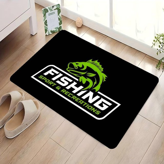 Nash F-Fishing Logo Raummatte Karpetti, schwarz, gestreift, B/T: 60 x 40 cm - Bild 1