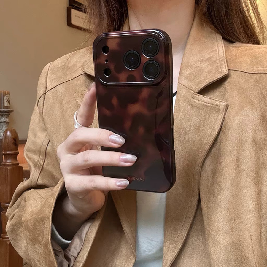 Retro Handyhülle mit Bernstein-Lamellenmuster für Samsung Galaxy S20 bis S25 Serie (FE, Plus, Ultra), Farbe: Braun, Hard PC Cover - Bild 2