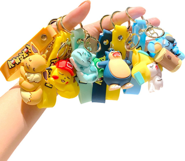 Pokémon Schlüsselanhänger-Set, Pikachu, Evee, Charmander, Unisex - Bild 1