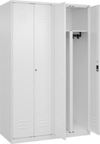 C+P PSA Doppel-Spind Classic PLUS mit 4 Abteilen, Weiß, B/H/T: 120 x 185 x 50 cm, mit Zylinderschloss - Bild 1