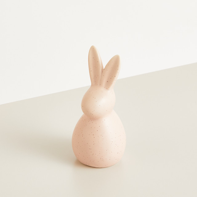 BLUME2000 Deko Hase aus Keramik in Rosa gesprenkelt für Ostern - Bild 1