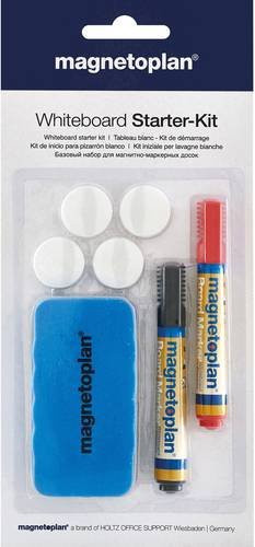 Magnetoplan Whiteboard Starter-Kit mit Zubehör in Blau, Rot, Schwarz und Grau - Bild 1