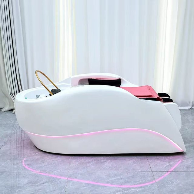 FULANG Elektrisches 4D Intelligentes Shampoo-Bett für Kopfhaut-Spa in Weiß, Waschstation für Friseursalons mit Wasserkreislaufsystem, B/T/H: 190,0 x 80,0 cm - Bild 1