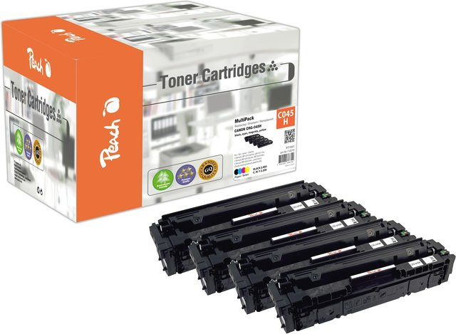 Peach HP 045 H 4 Toner XL Set (Schwarz, Cyan, Magenta, Gelb) für Canon i-SENSYS LBP-610, wiederaufbereitet - Bild 1