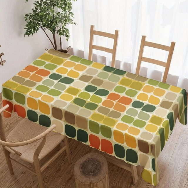 Wasserdichte und wiederverwendbare Tischdecke von JMG Household Supplies mit geometrischem Muster in Mehrfarbig, rechteckig, B: 140 cm, L: 200 cm - Bild 1